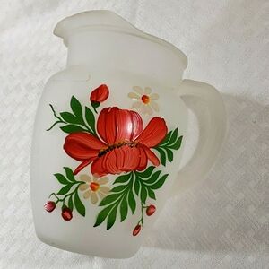 Frosted Glass Vintage Beverage Pitcher